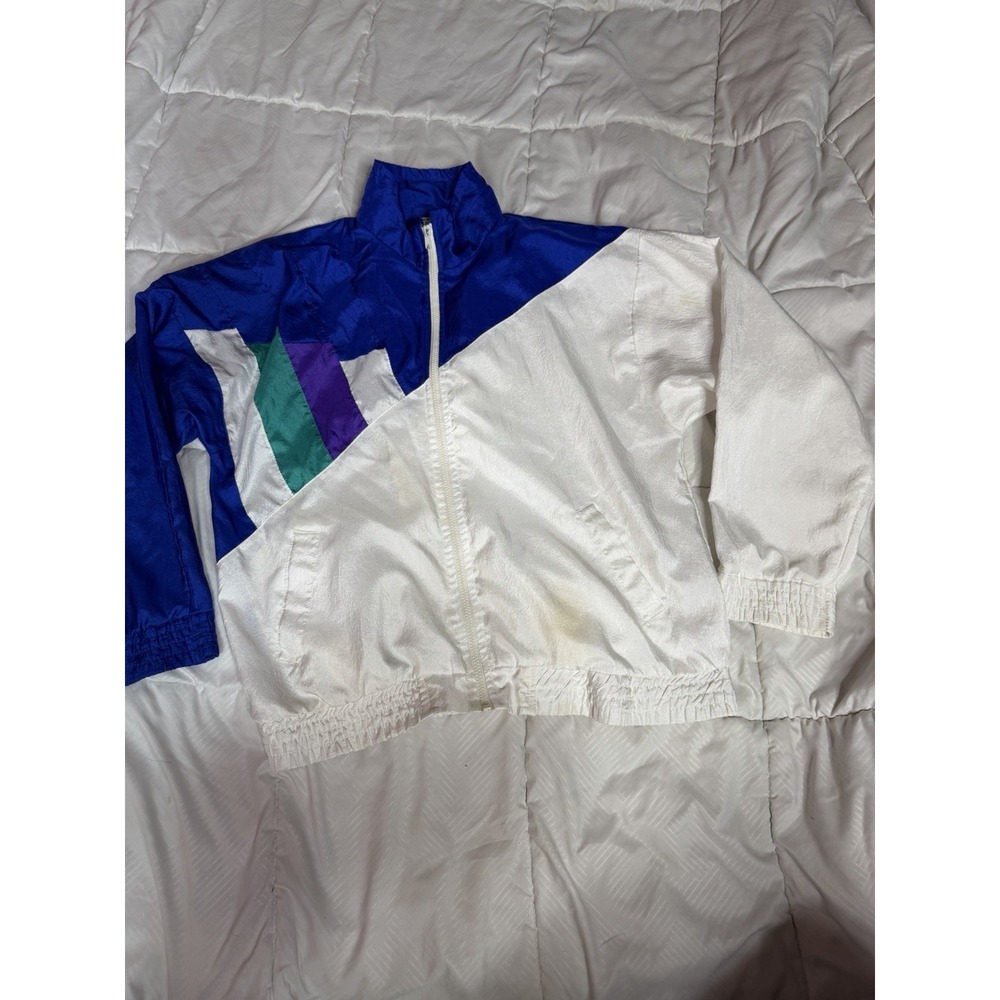 Morgan Sport Colorblock Windbreaker Jacket Vintage 80s Women's M A1-0047